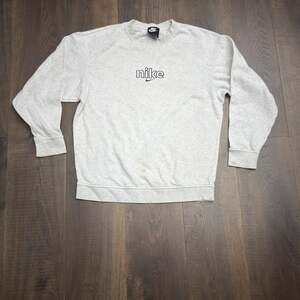Vintage‎ Nike Center Swoosh Crewneck Sweatshirt Grey Y2K 2000s Medium M